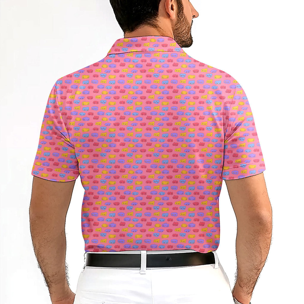 Snuggle Pups-Polo Shirt For Men-Gerbera Prints