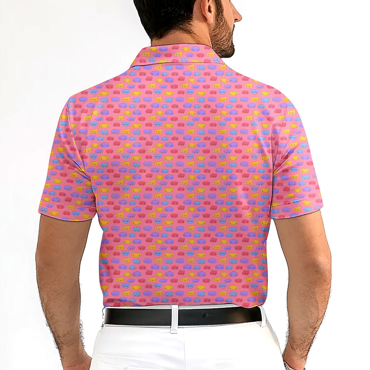 Snuggle Pups-Polo Shirt For Men-Gerbera Prints