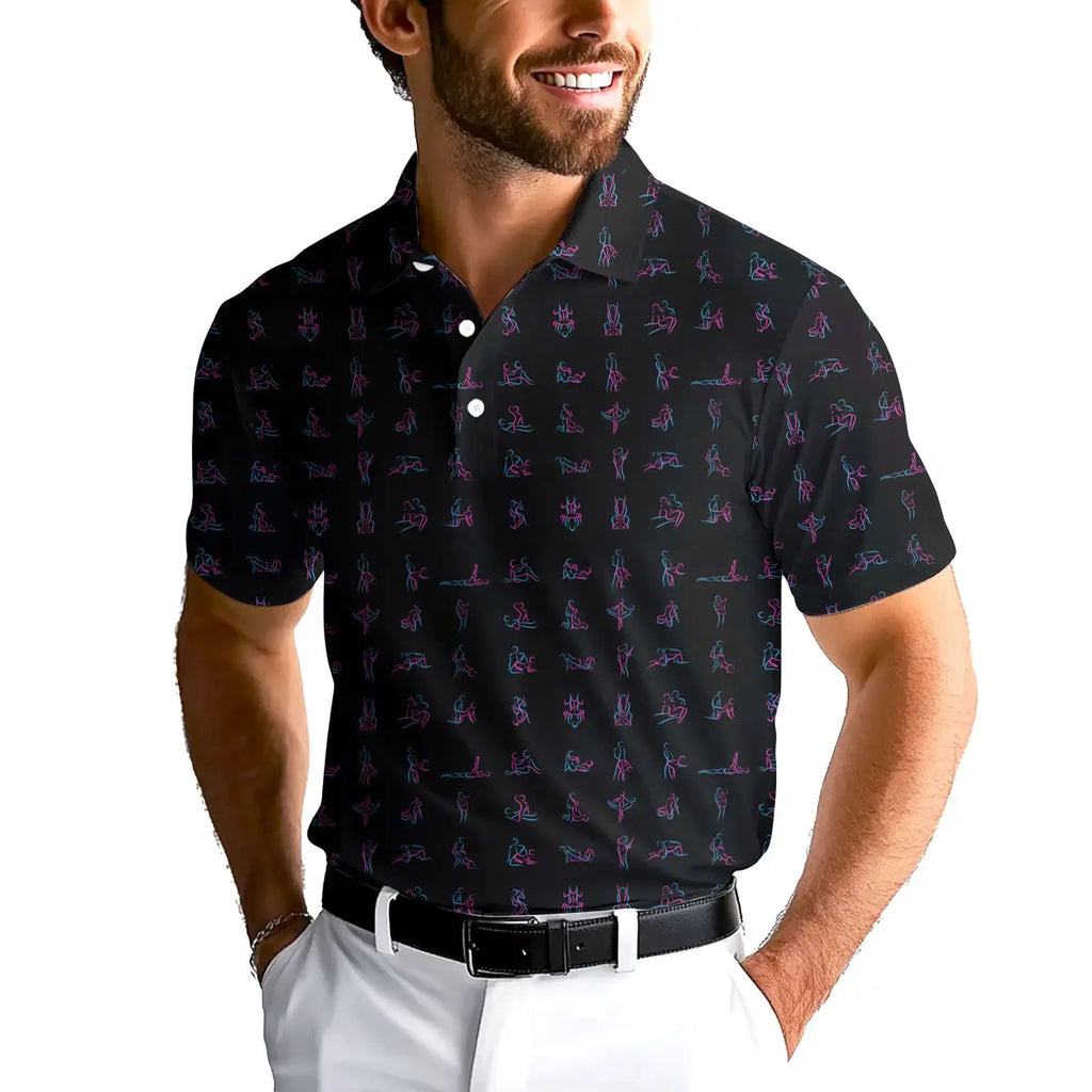 Teachings On Desire-Polo Shirt For Men-Gerbera Prints