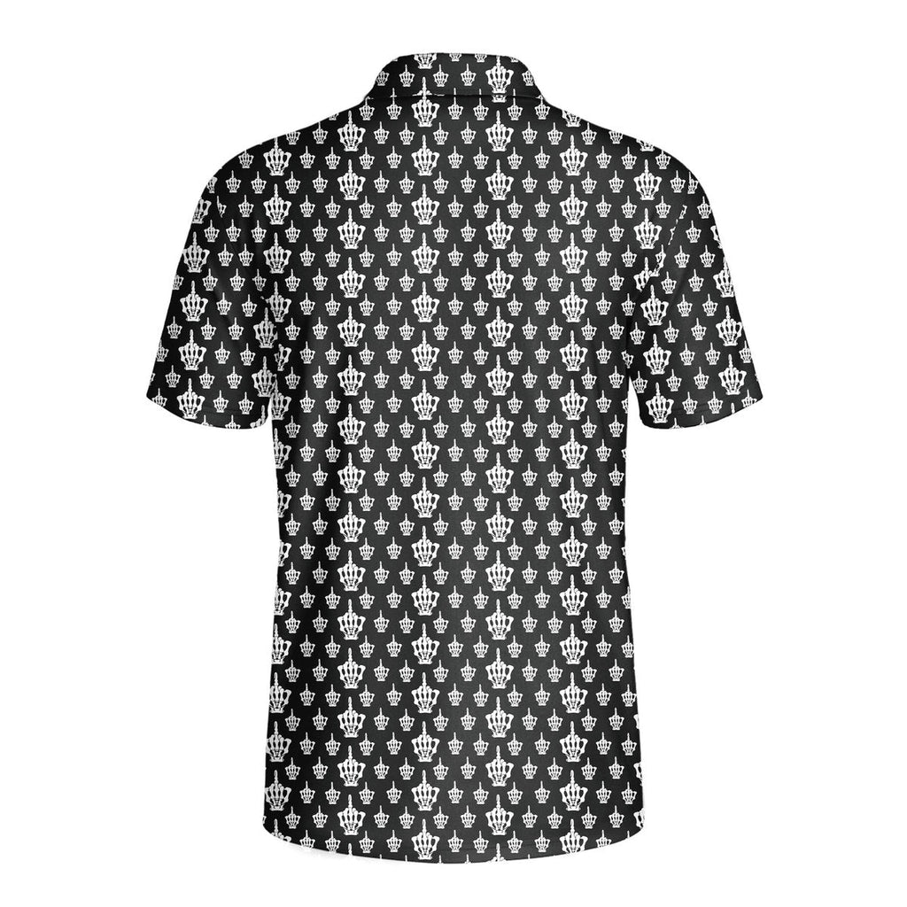 Funny Birdie Fingers Skeleton-Polo Shirt For Men-Gerbera Prints