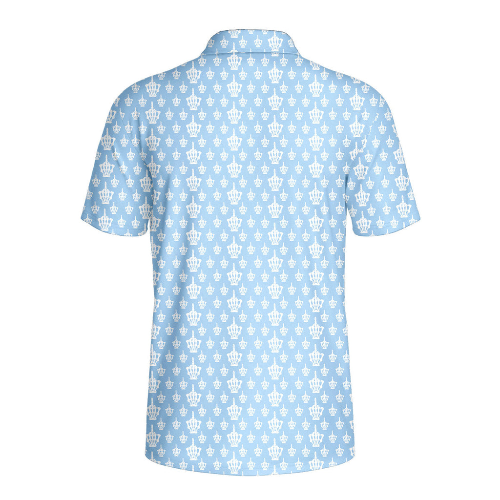 Funny Birdie Fingers Skeleton-Polo Shirt For Men-Gerbera Prints