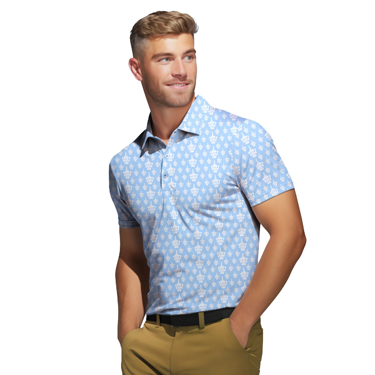 Funny Birdie Fingers Skeleton - Funny Golf Polo Shirt-Polo Shirt For Men-Gerbera Prints