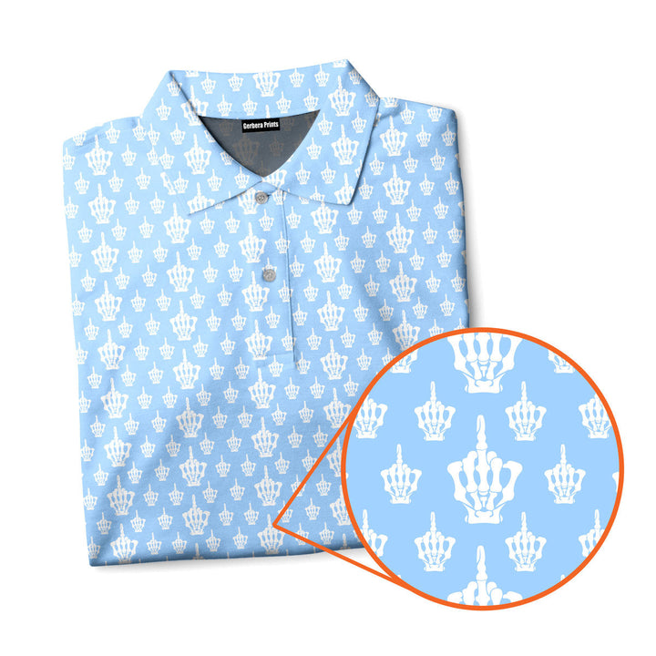 Funny Birdie Fingers Skeleton - Funny Golf Polo Shirt