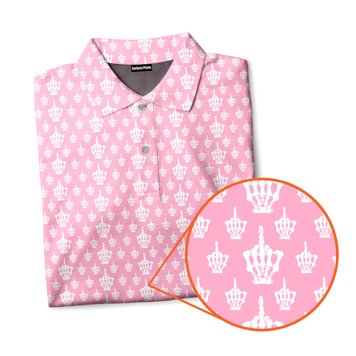 Funny Birdie Fingers Skeleton - Funny Golf Polo Shirt