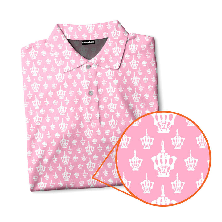 Funny Birdie Fingers Skeleton - Funny Golf Polo Shirt