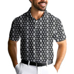 Funny Birdie Fingers Skeleton-Polo Shirt For Men-Gerbera Prints