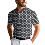 Funny Birdie Fingers Skeleton-Polo Shirt For Men-Gerbera Prints