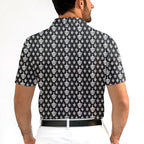 Funny Birdie Fingers Skeleton-Polo Shirt For Men-Gerbera Prints