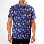 Blue North Pole Christmas - Golf Polo Shirt-Polo Shirt For Men-Gerbera Prints
