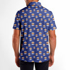 Blue North Pole Christmas - Golf Polo Shirt-Polo Shirt For Men-Gerbera Prints