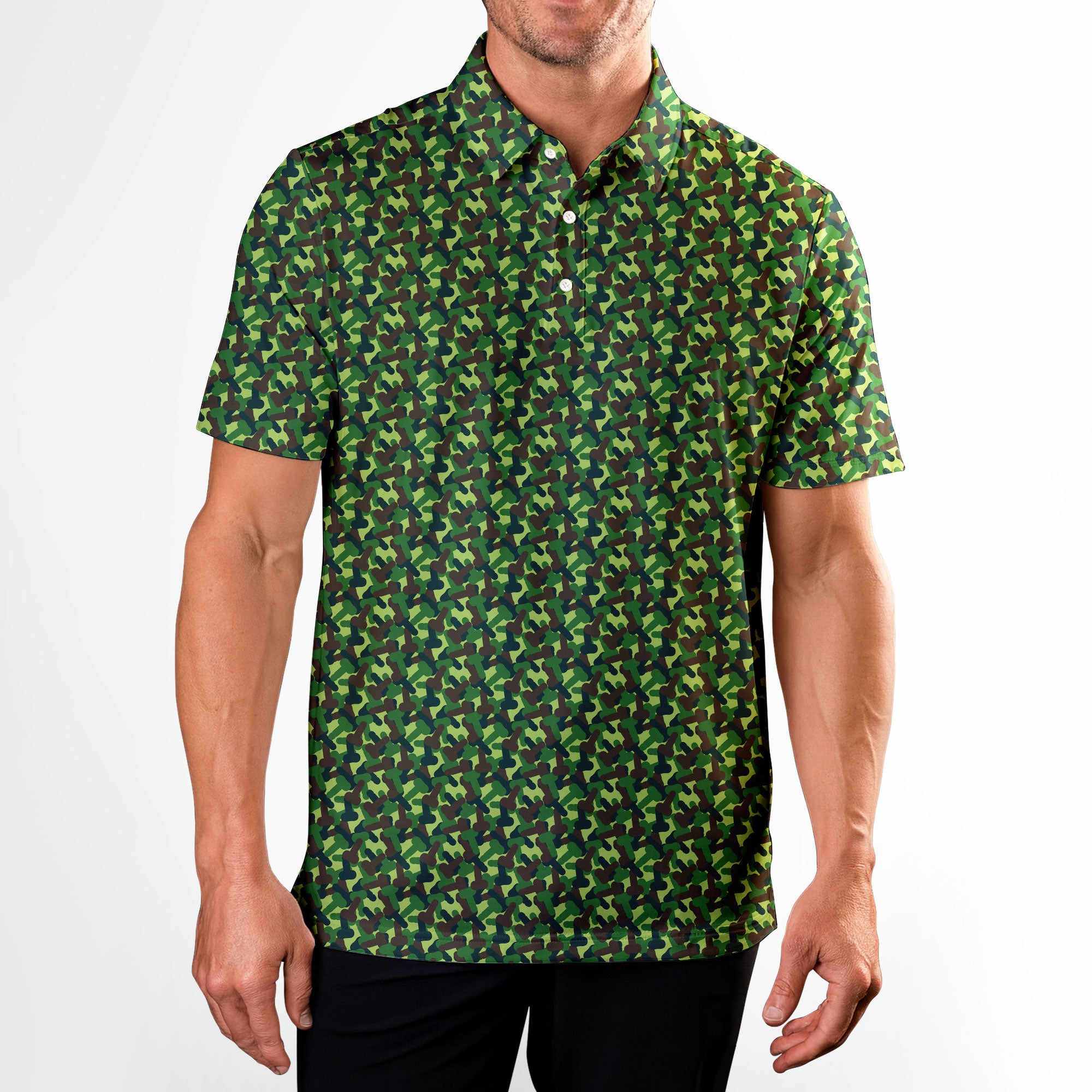 Camouflage-Polo Shirt For Men-Gerbera Prints