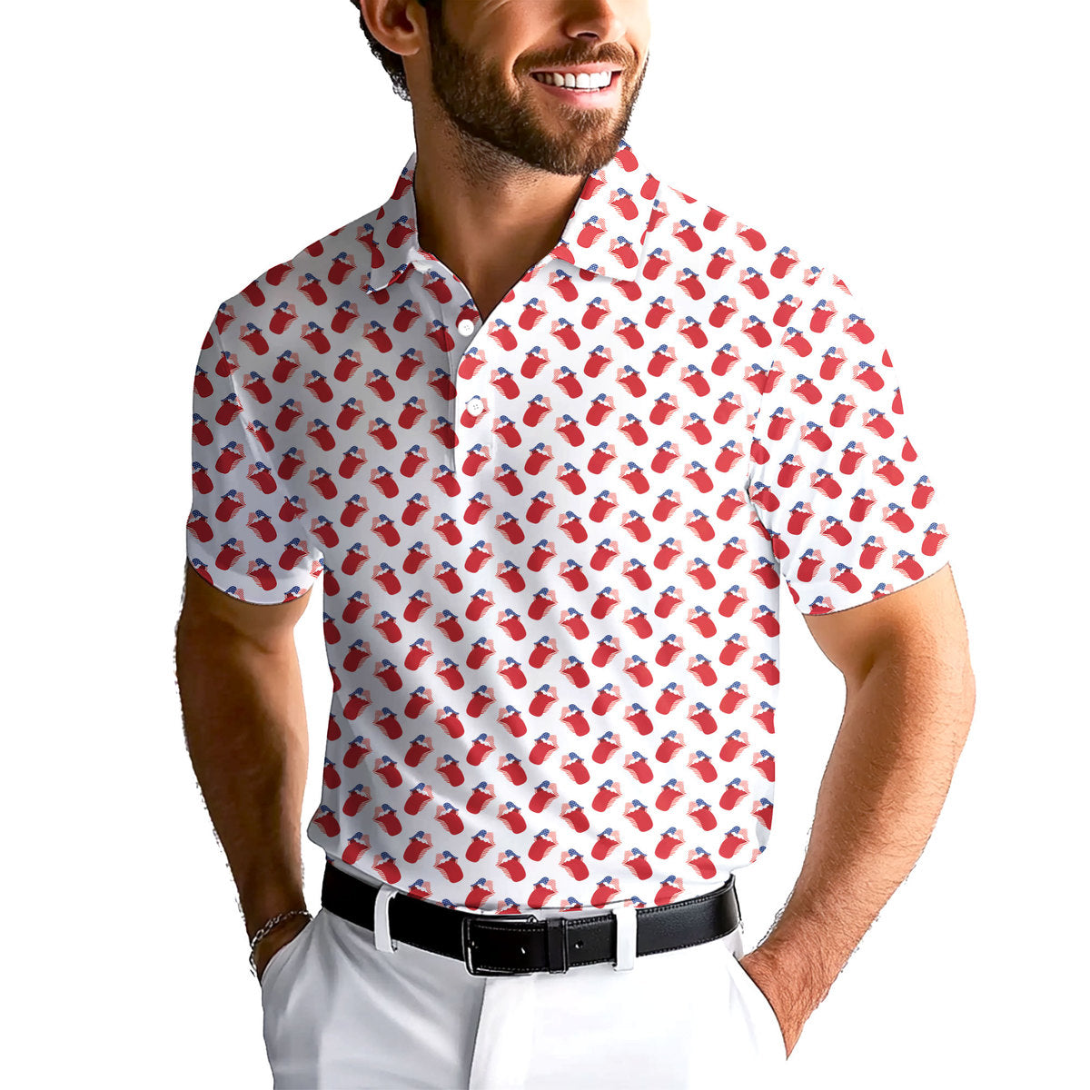 Greatest Lips-Polo Shirt For Men-Gerbera Prints