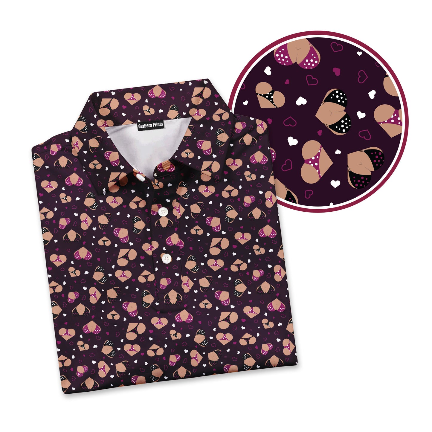 Hearts Like Breast - Funny Golf Polo Shirt