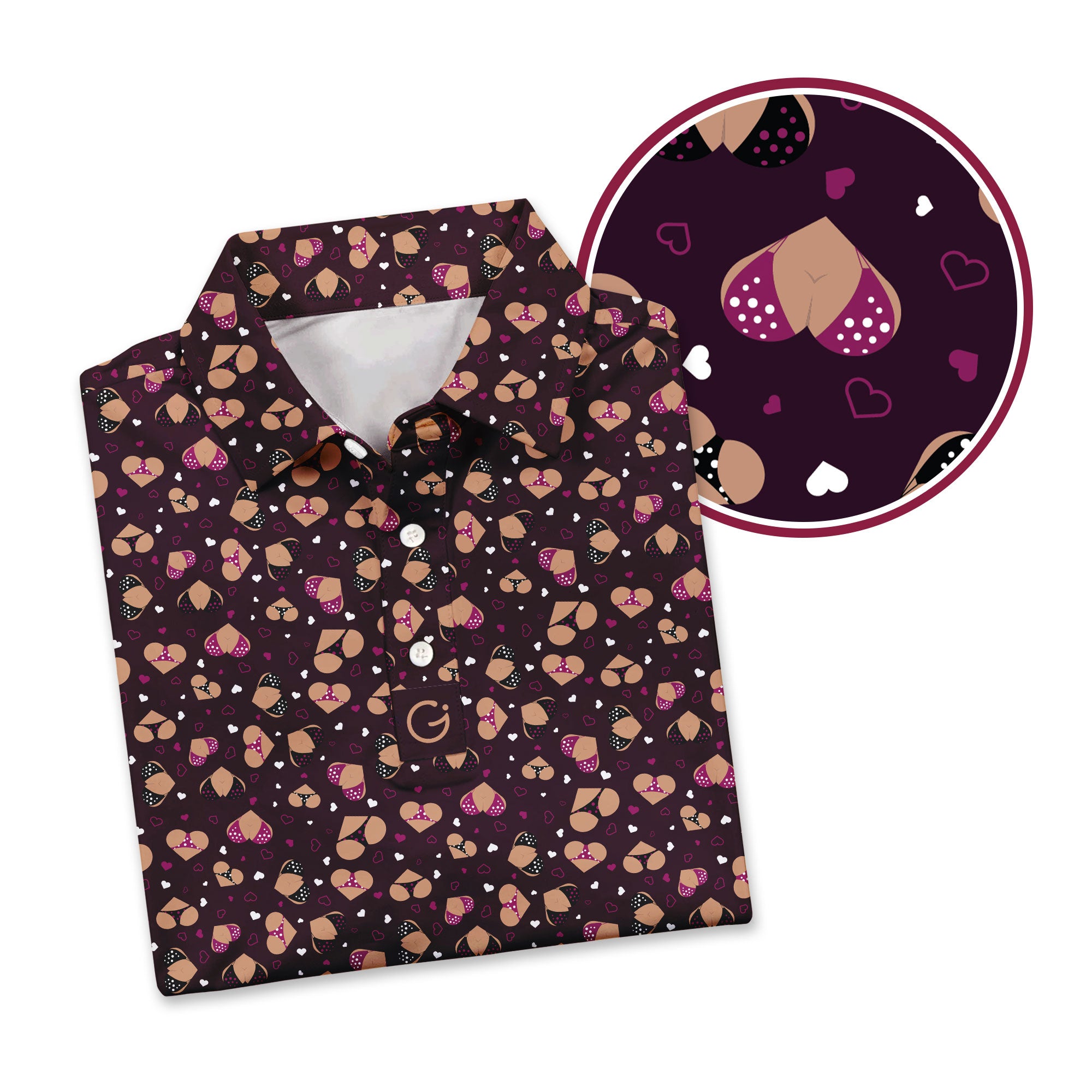 Hearts Like Breast - Funny Golf Polo Shirt