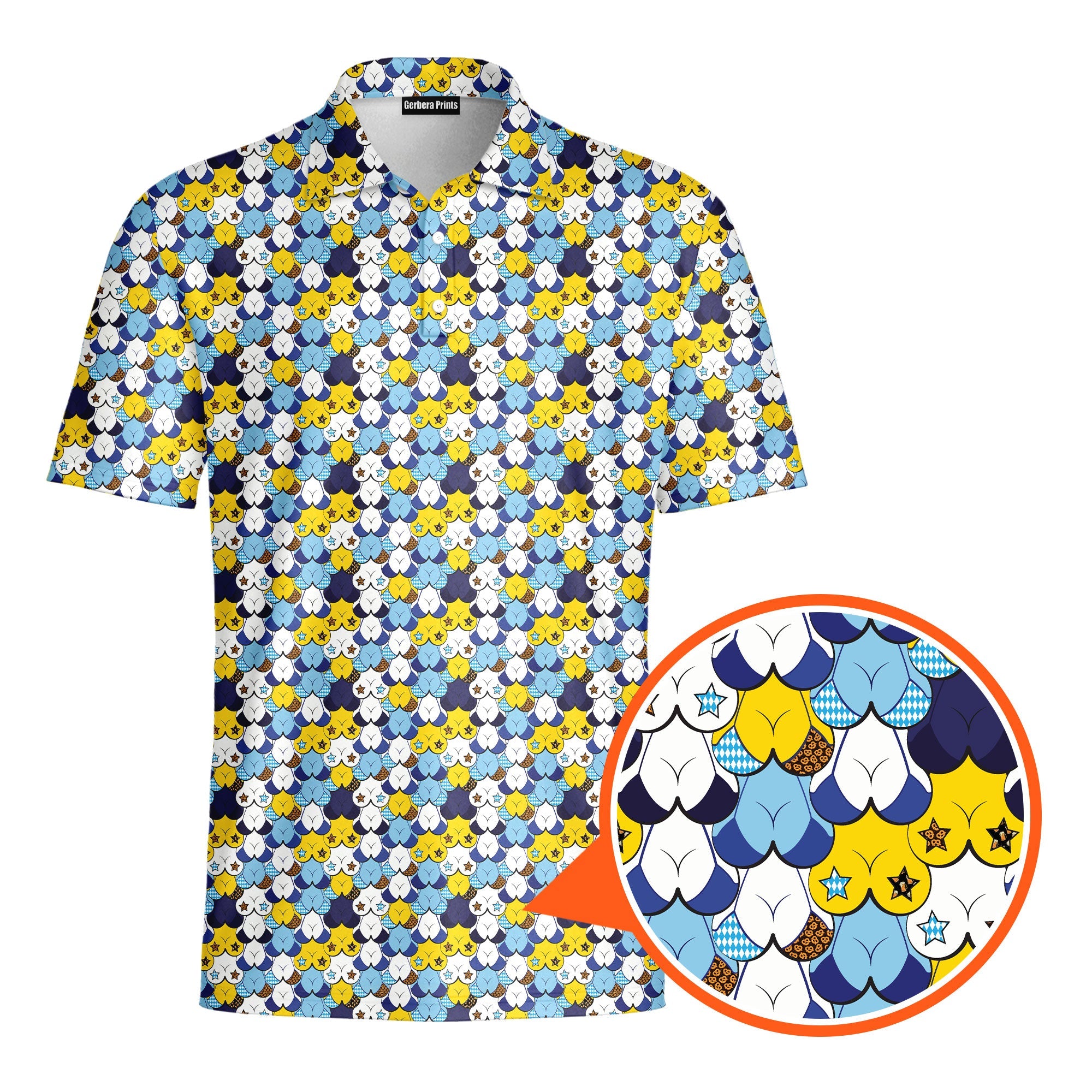 American Tatas Oktorberfest-Polo Shirt For Men-Gerbera Prints