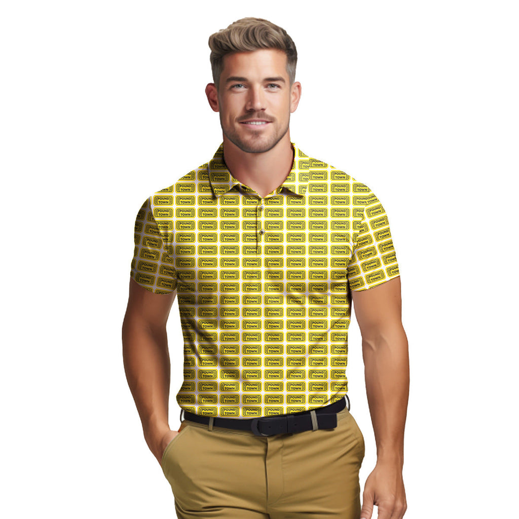 Pound Town - Funny Golf Polo Shirt-Polo Shirt For Men-Gerbera Prints