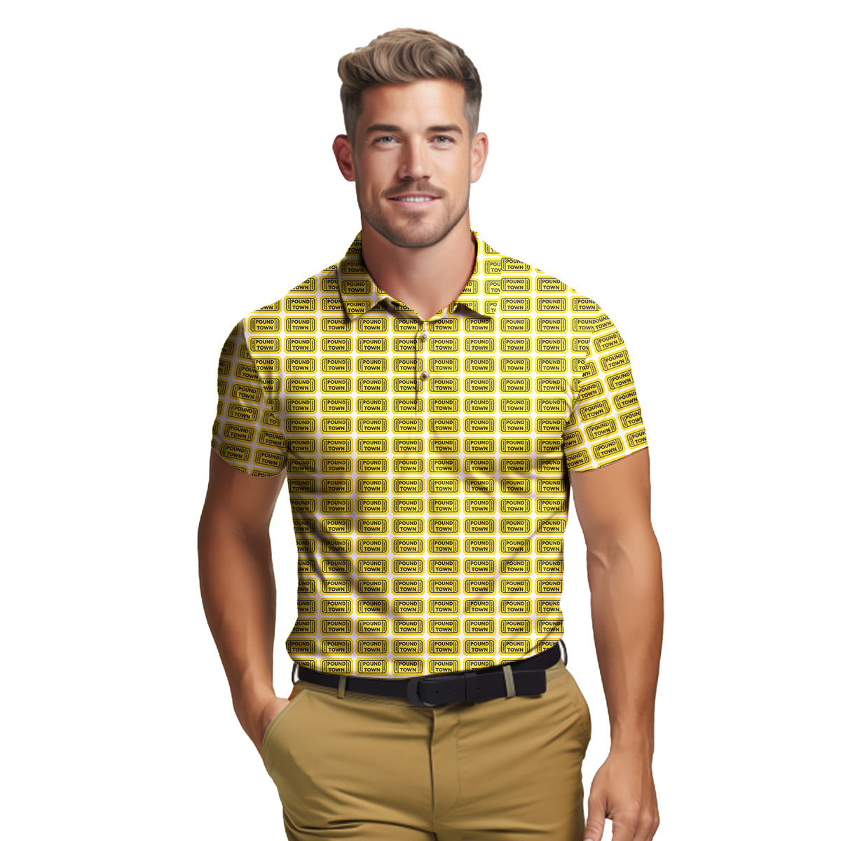 Pound Town - Funny Golf Polo Shirt-Polo Shirt For Men-Gerbera Prints