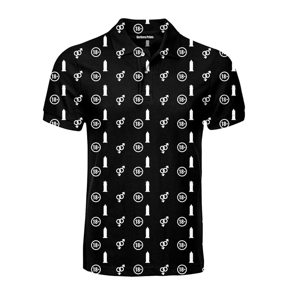 White Circle - Funny Golf Polo Shirt-Polo Shirt For Men-Gerbera Prints