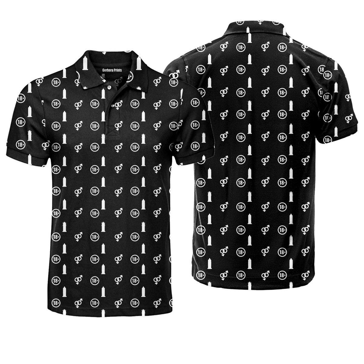 White Circle - Funny Golf Polo Shirt-Polo Shirt For Men-Gerbera Prints