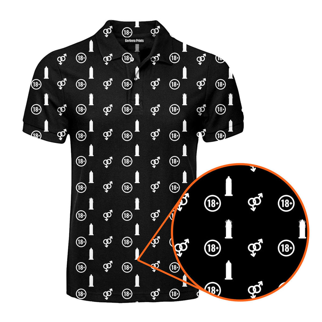 White Circle - Funny Golf Polo Shirt-Polo Shirt For Men-Gerbera Prints