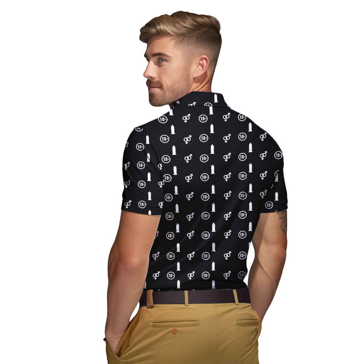 White Circle - Funny Golf Polo Shirt-Polo Shirt For Men-Gerbera Prints