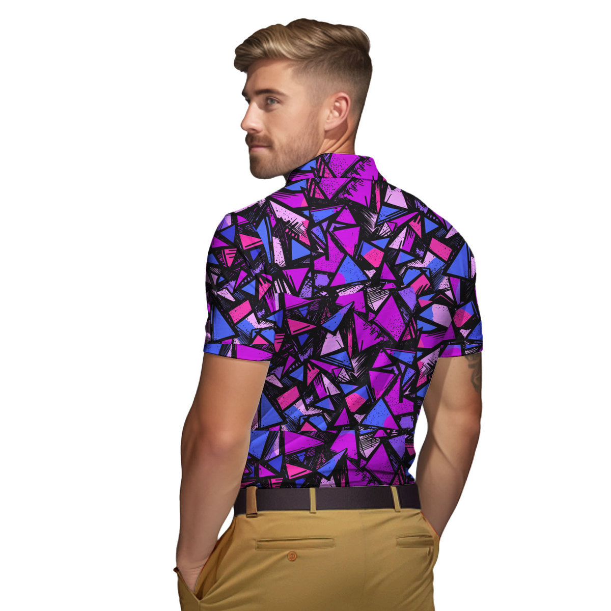 Abstract Pattern Geometric Shapes - Golf Polo Shirt