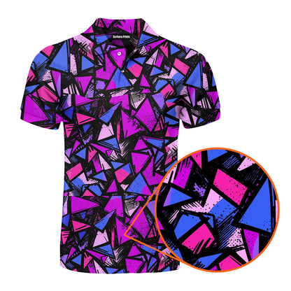 Abstract Pattern Geometric Shapes - Golf Polo Shirt