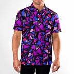 Abstract Pattern Geometric Shapes - Golf Polo Shirt-Polo Shirt For Men-Gerbera Prints