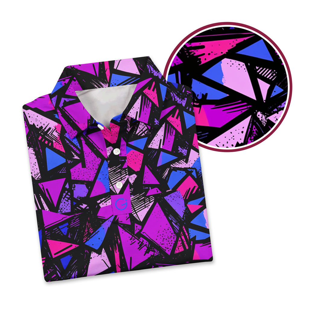 Abstract Pattern Geometric Shapes - Golf Polo Shirt