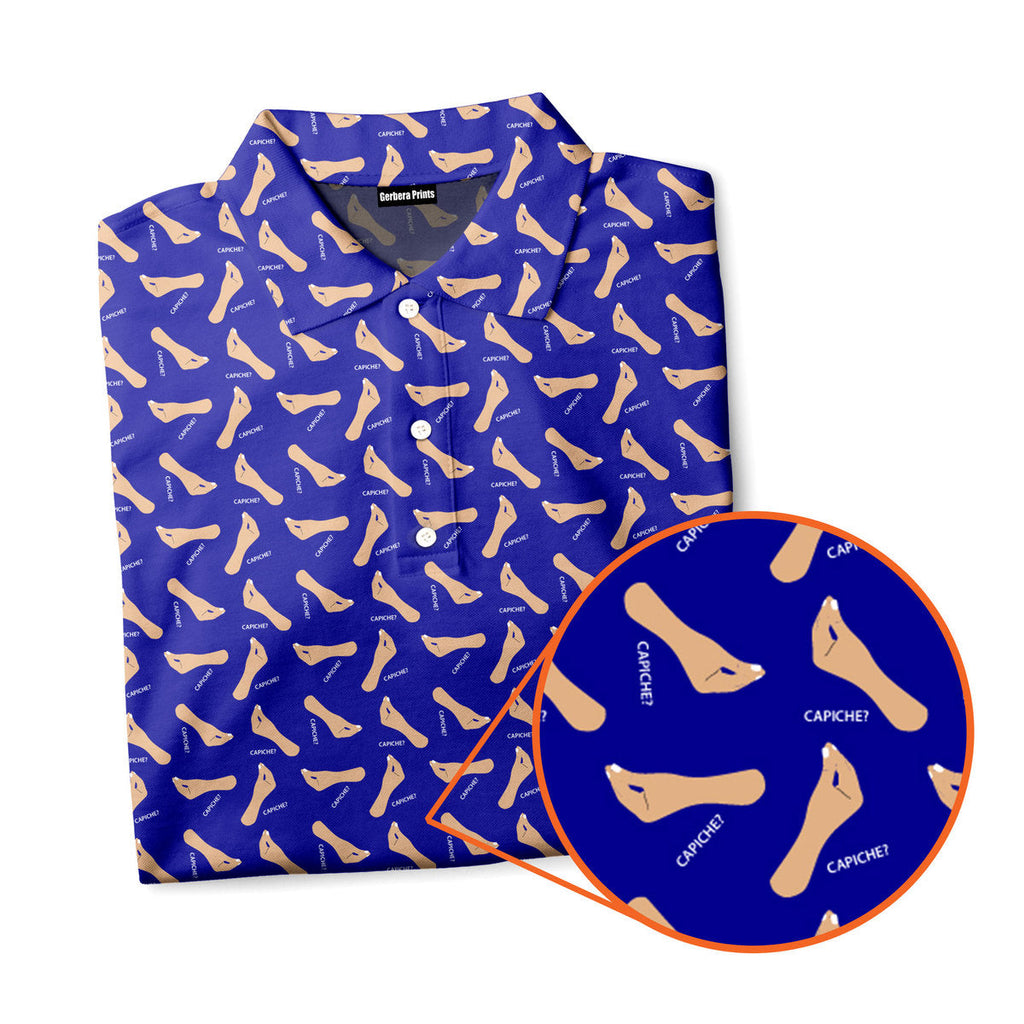 Capiche Italian Hand - Funny Golf Polo Shirt-Polo Shirt For Men-Gerbera Prints