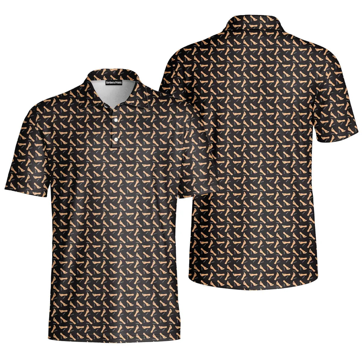 Capiche Italian Hand-Polo Shirt For Men-Gerbera Prints