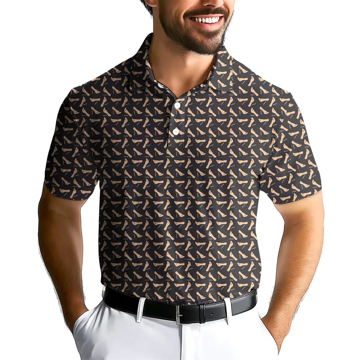 Capiche Italian Hand-Polo Shirt For Men-Gerbera Prints