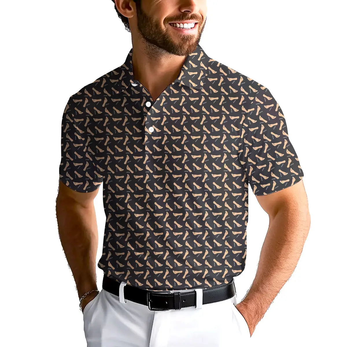 Capiche Italian Hand-Polo Shirt For Men-Gerbera Prints