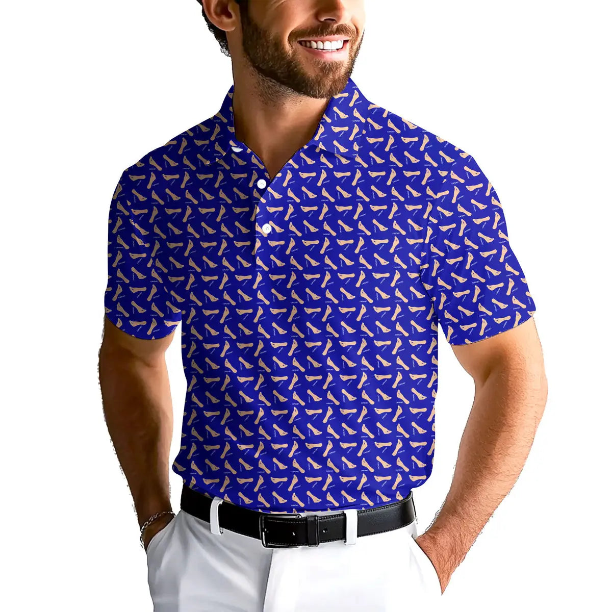 Capiche Italian Hand-Polo Shirt For Men-Gerbera Prints