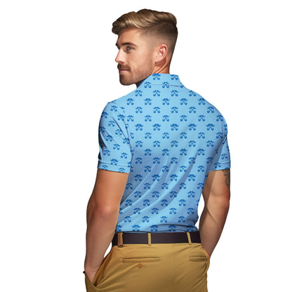 Moustache Blue - Funny Golf Polo Shirt