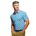 Moustache Blue - Funny Golf Polo Shirt-Polo Shirt For Men-Gerbera Prints