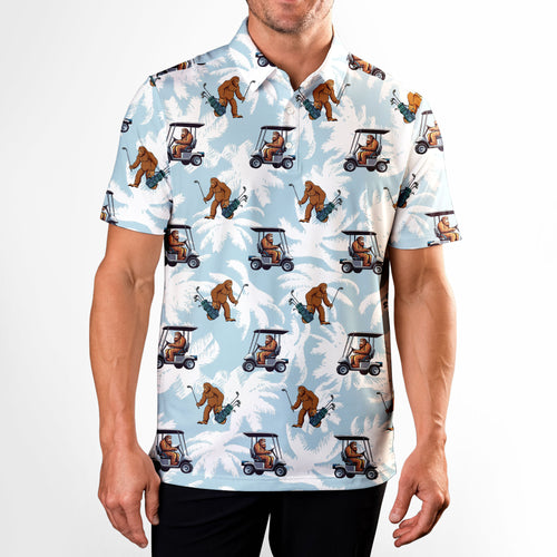 Sasquatch Bigfoot - Golf Polo Shirt-Polo Shirt For Men-Gerbera Prints