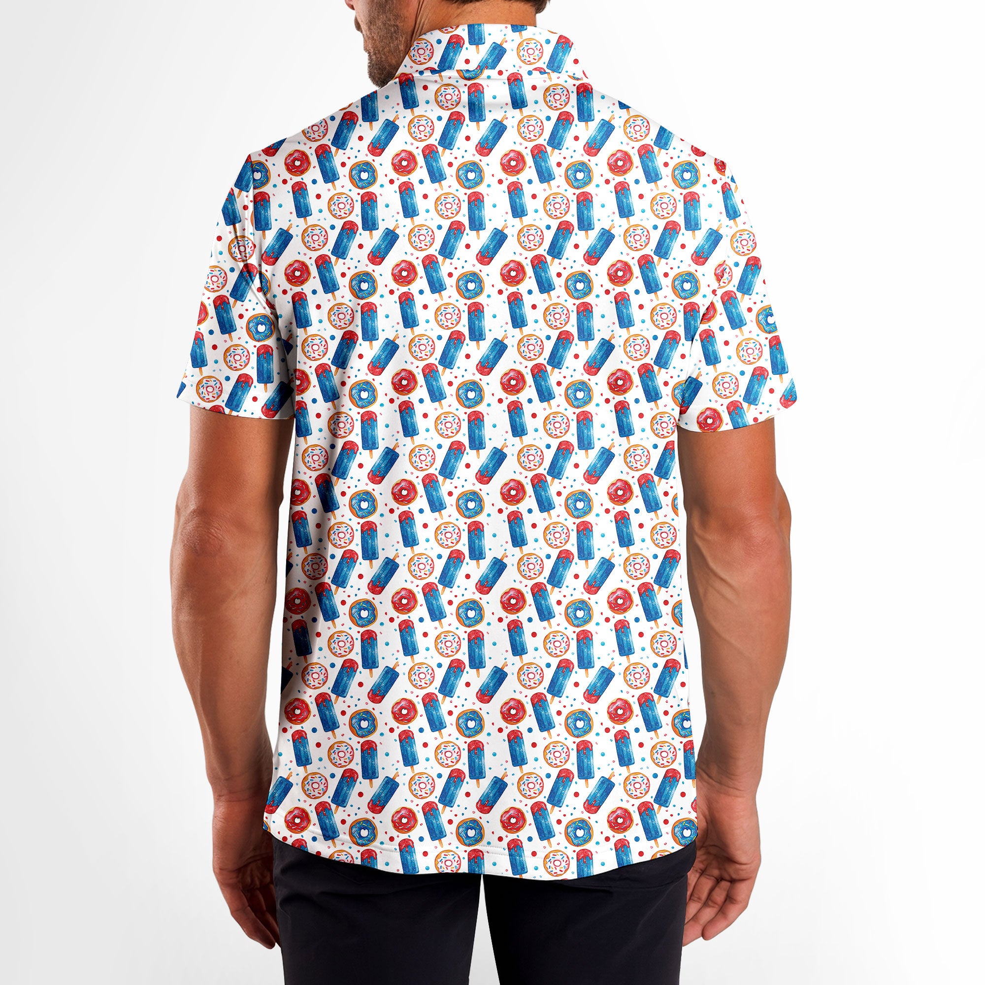 Patriotic Rocket Ice-Pop - Golf Polo Shirt-Polo Shirt For Men-Gerbera Prints