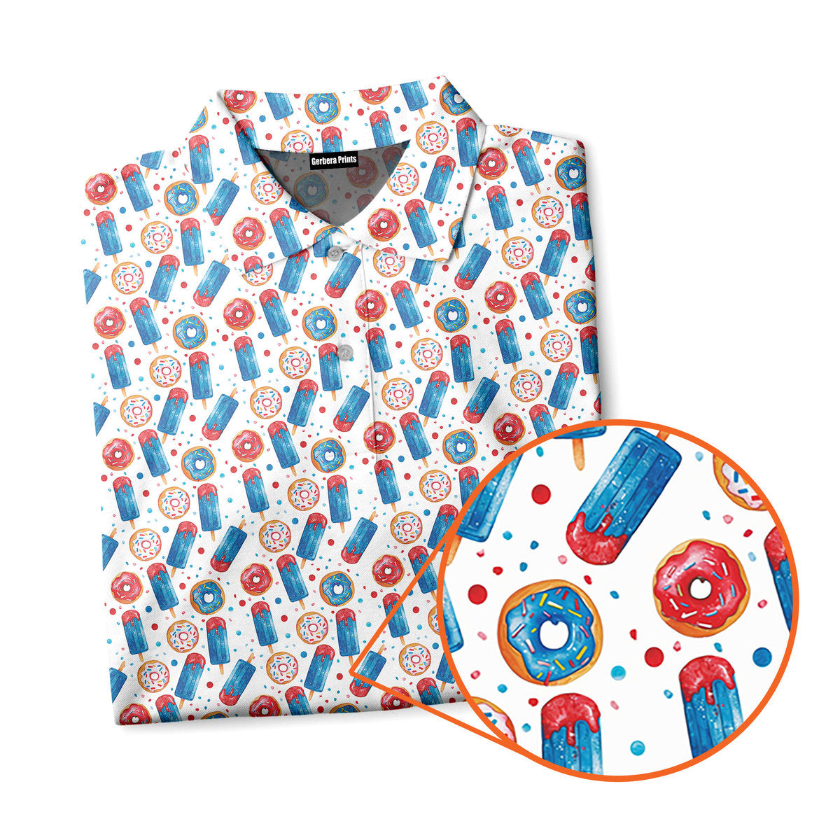Patriotic Rocket Ice-Pop - Golf Polo Shirt