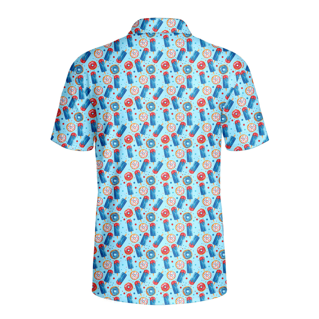 Patriotic Rocket Ice-Pop - Golf Polo Shirt-Polo Shirt For Men-Gerbera Prints