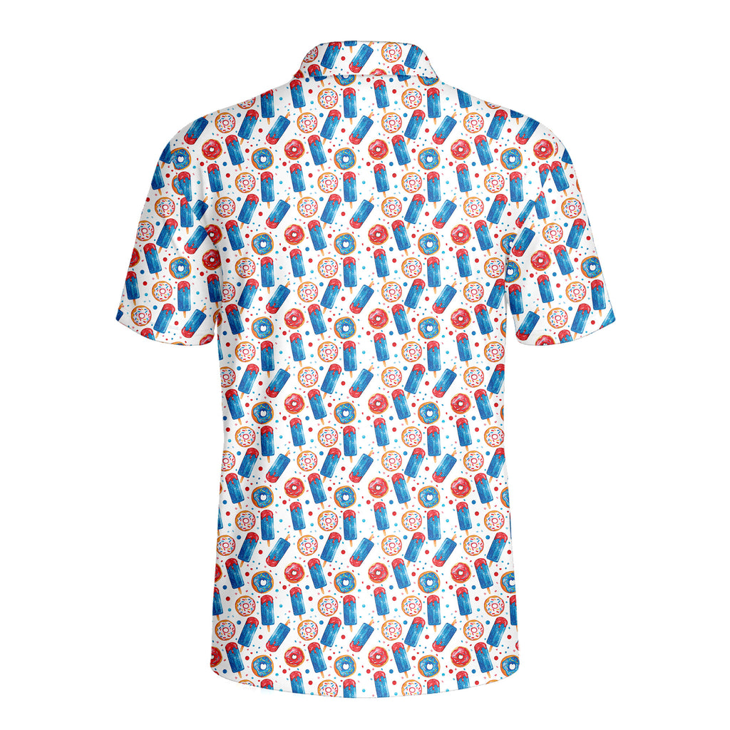 Patriotic Rocket Ice-Pop - Golf Polo Shirt-Polo Shirt For Men-Gerbera Prints