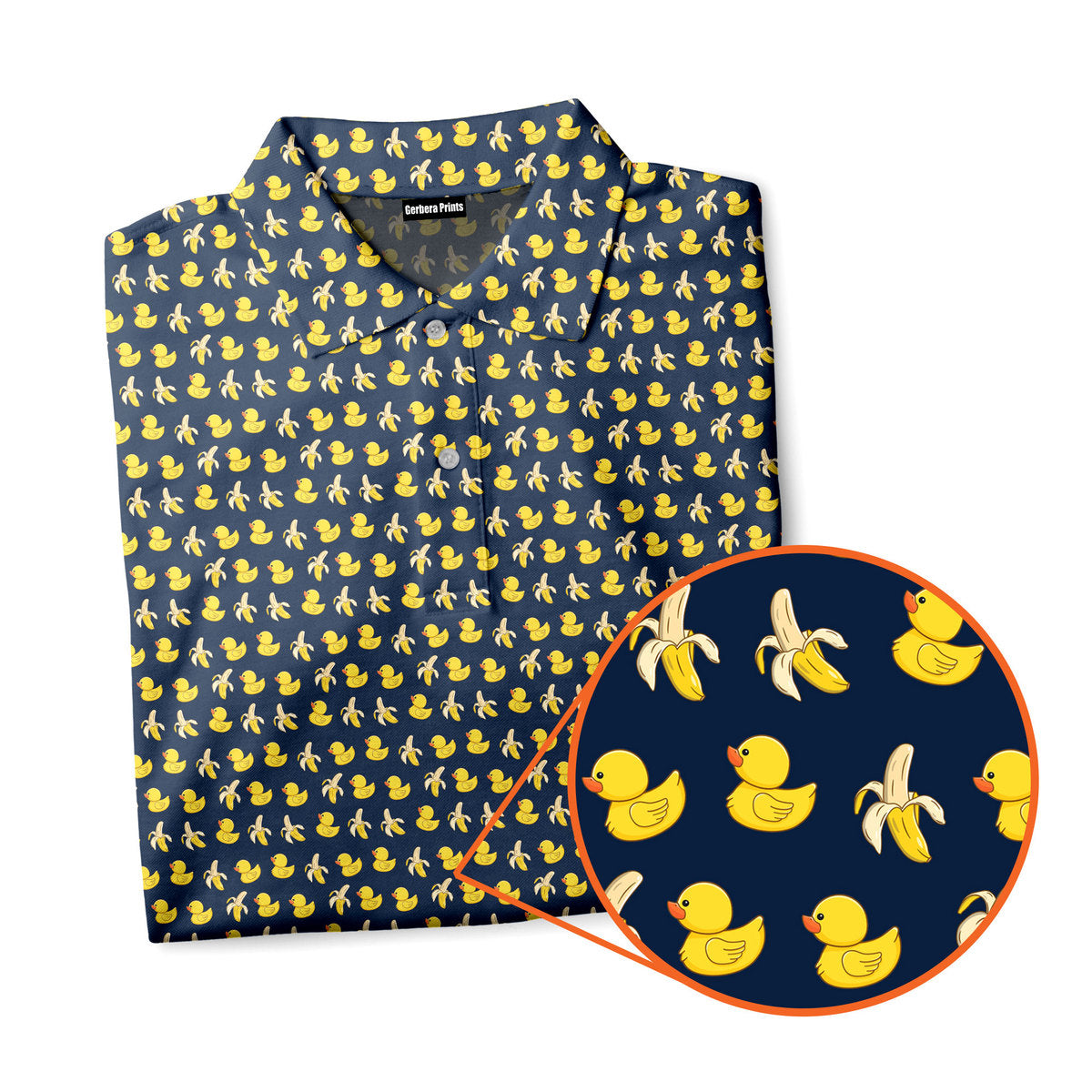Swinging The Big Duck - Funny Golf Polo Shirt-Polo Shirt For Men-Gerbera Prints
