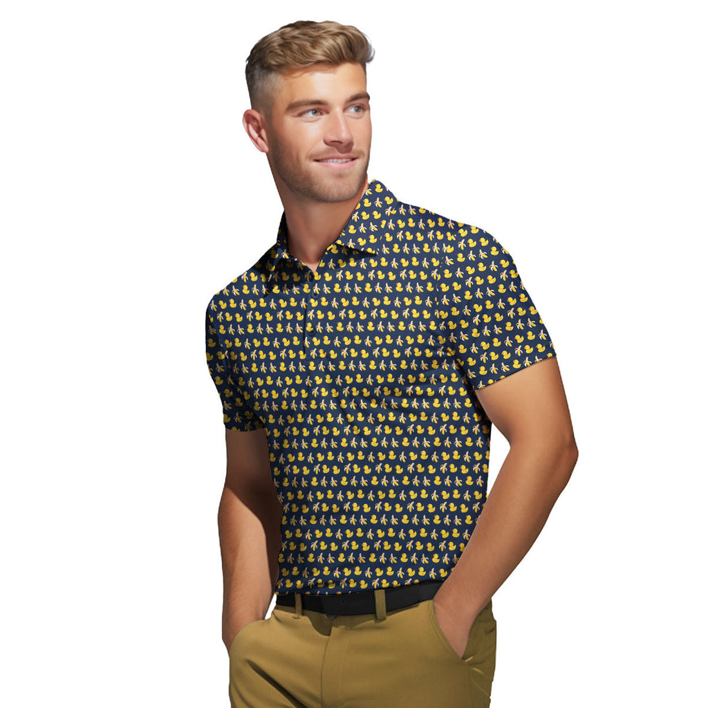 Swinging The Big Duck - Funny Golf Polo Shirt-Polo Shirt For Men-Gerbera Prints