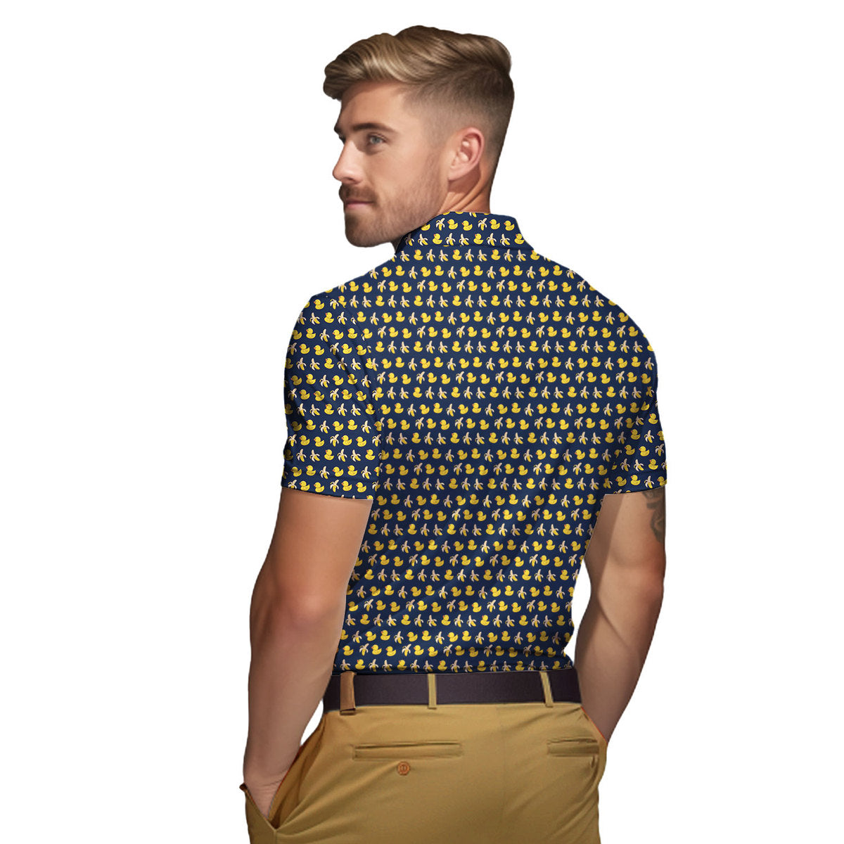 Swinging The Big Duck - Funny Golf Polo Shirt-Polo Shirt For Men-Gerbera Prints
