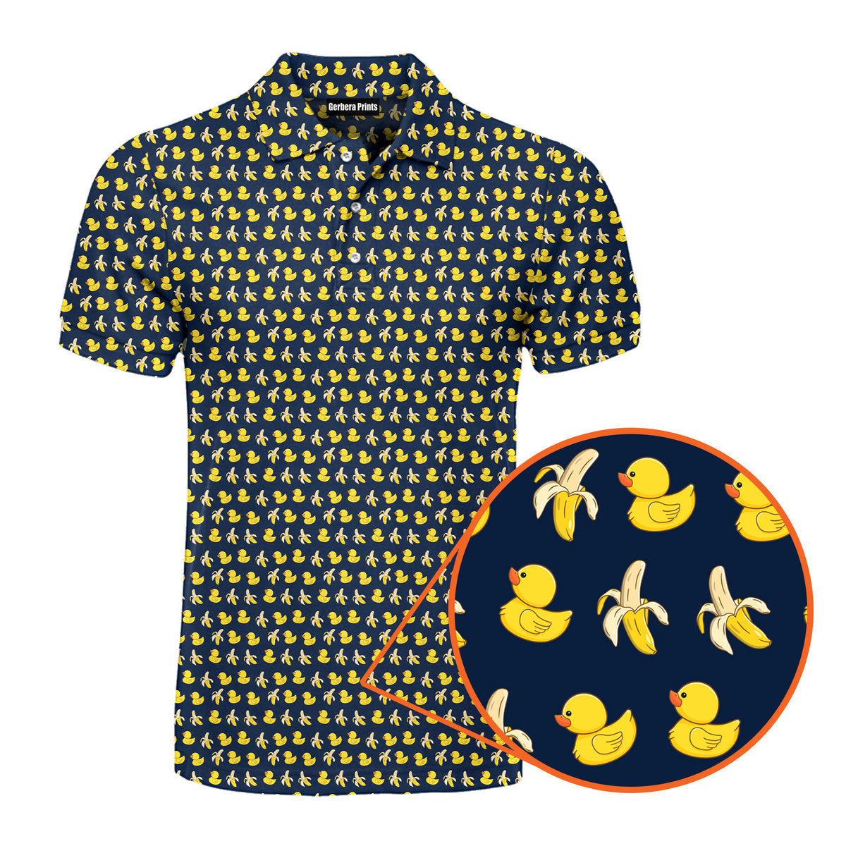 Swinging The Big Duck - Funny Golf Polo Shirt-Polo Shirt For Men-Gerbera Prints