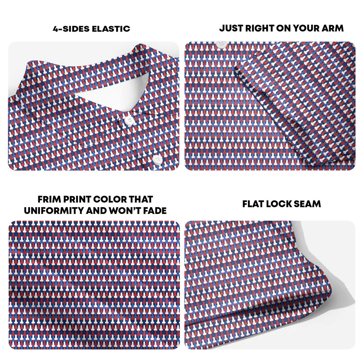 Frank and Beans Funny American-Polo Shirt For Men-Gerbera Prints