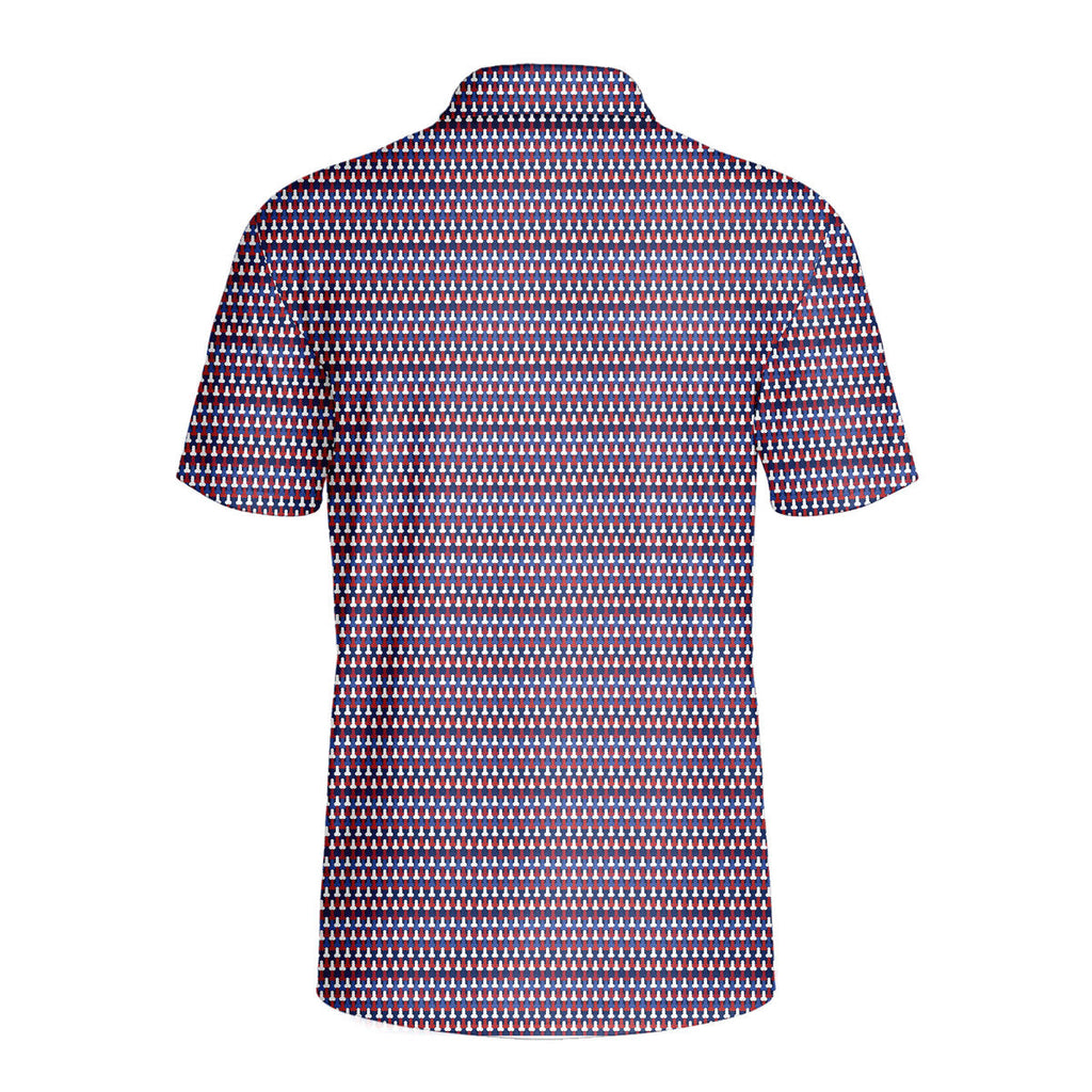 Frank and Beans Funny American-Polo Shirt For Men-Gerbera Prints