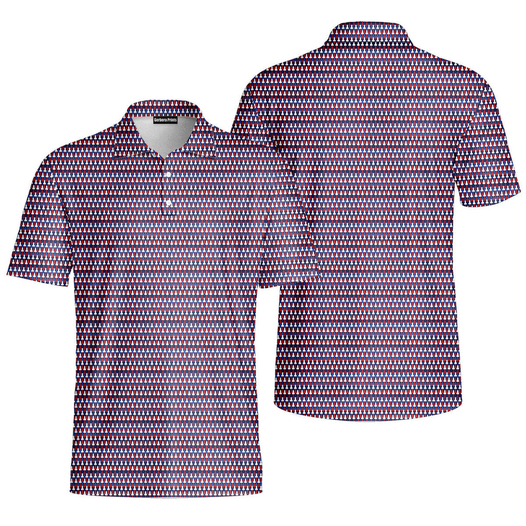 Frank and Beans Funny American-Polo Shirt For Men-Gerbera Prints