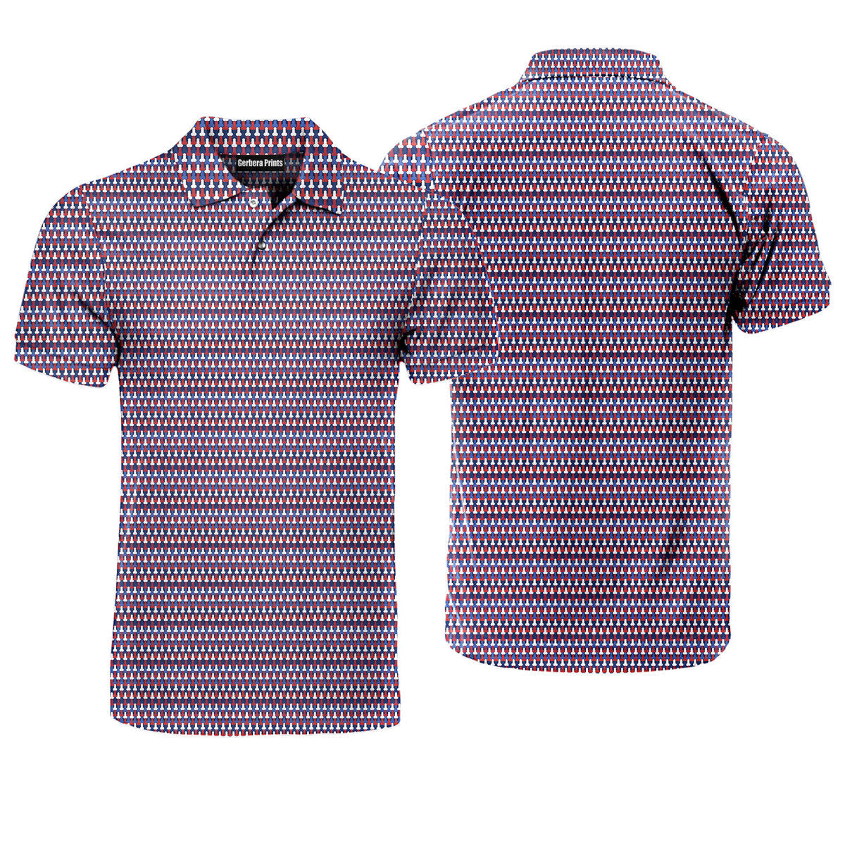 Frank and Beans Funny American - Funny Golf Polo Shirt-Polo Shirt For Men-Gerbera Prints