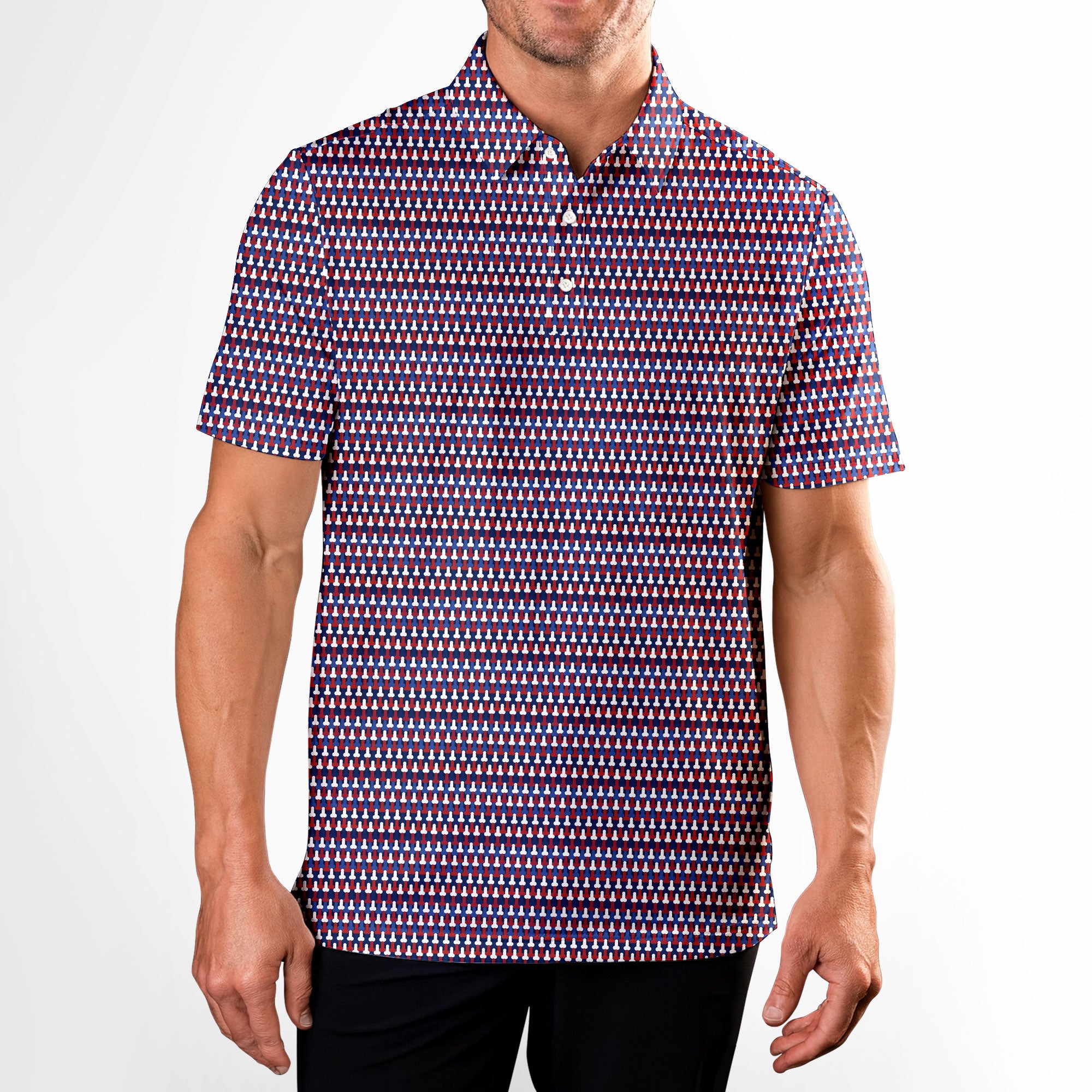 Frank and Beans Funny American-Polo Shirt For Men-Gerbera Prints